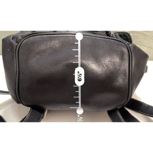 Vintage J Crew unisex black leather backpack